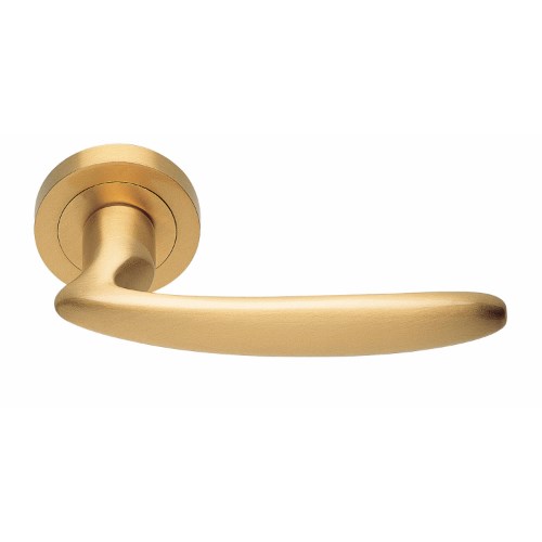 NIRVANA - passage lever set round rose (50mm) without latch  in Satin Brass