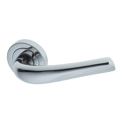SURF - passage lever set round rose (50mm) without latch  in Polished Chrome