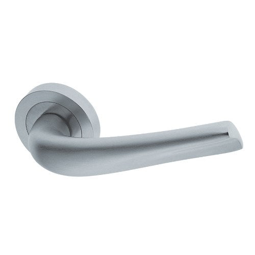 SURF - passage lever set round rose (50mm) without latch  in Satin Chrome