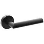 COMO Door Handles on Ø52mm Rose (Latch/Lock Sold Separately) in Black Teflon