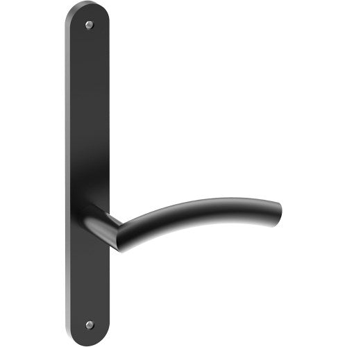 TRIESTE Door Handle on B01 INTERNAL Australian Standard Backplate, Visible Fixing (Half Set)  in Black Teflon