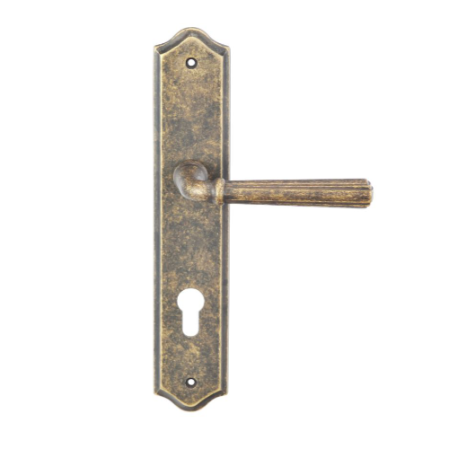 Copenhagen LongPlate - With Euro Keyhole (E85) in Rustic Brass