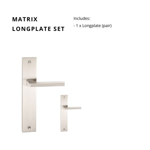 Matrix Lever on Longplate (240x45mm) in Brushed Nickel