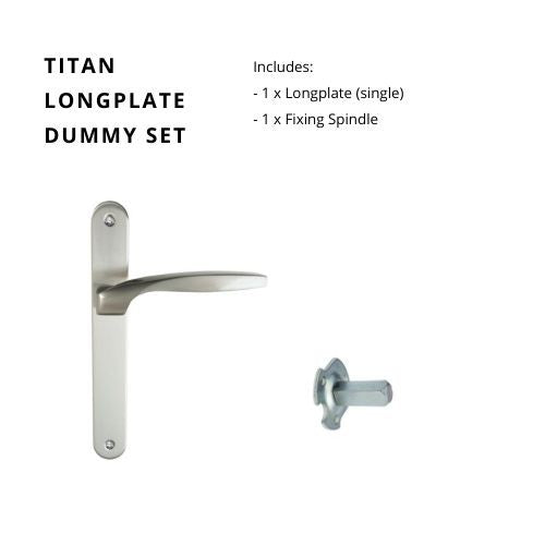 Titan Longplate Dummy Set - Left Hand in Brushed Nickel